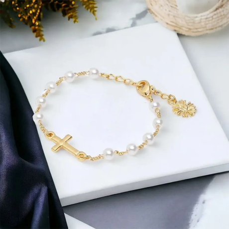 Pulseira Infantil Dourada Tercinho Espírito Santo