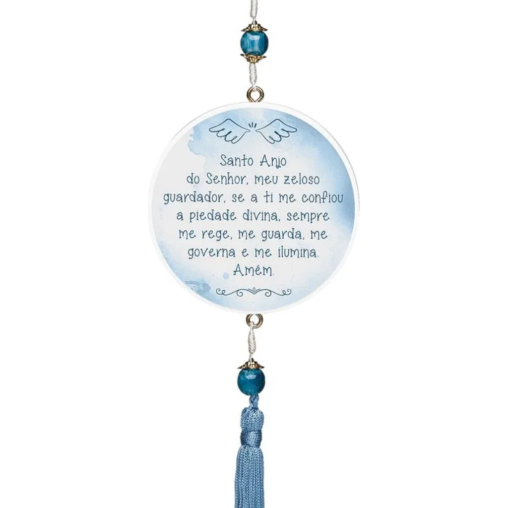 Adorno Infantil Anjo Da Guarda Branco & Azul