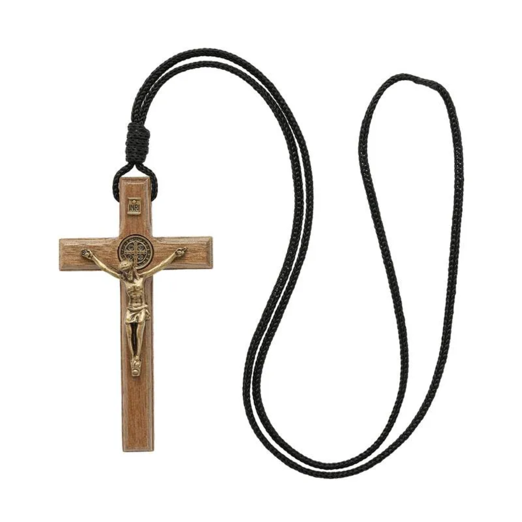 Crucifix Necklace with Crown Design, 9cm