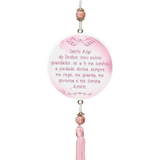 Adorno Infantil Anjo Da Guarda Branco & Rosa