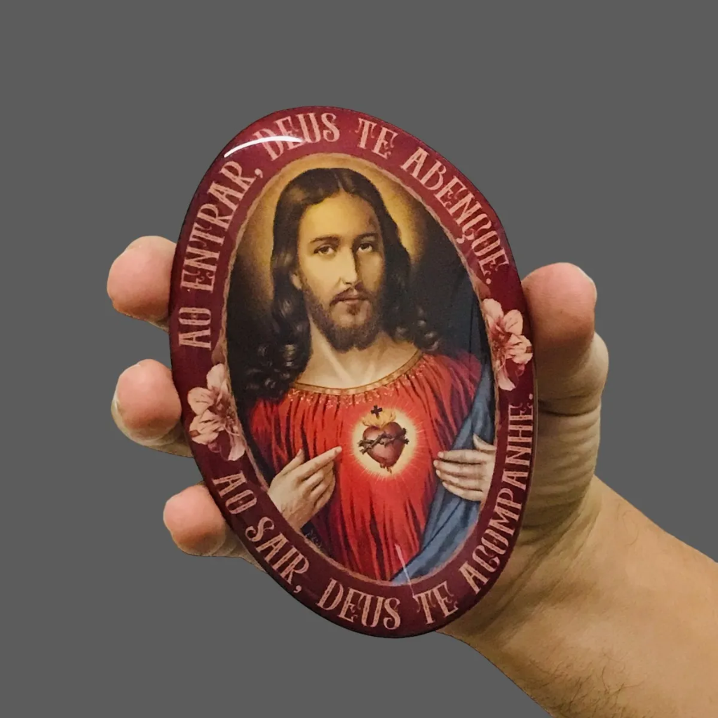 Adesivo Sagrado Coração De Jesus Resinado