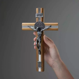 Crucifixo em Madeira Espelhado 26cm