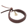 Braided Leather Bracelet with Our Lady of Aparecida