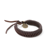 Saint Benedict Braided Leather Bracelet
