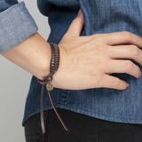 Saint Benedict Braided Leather Bracelet