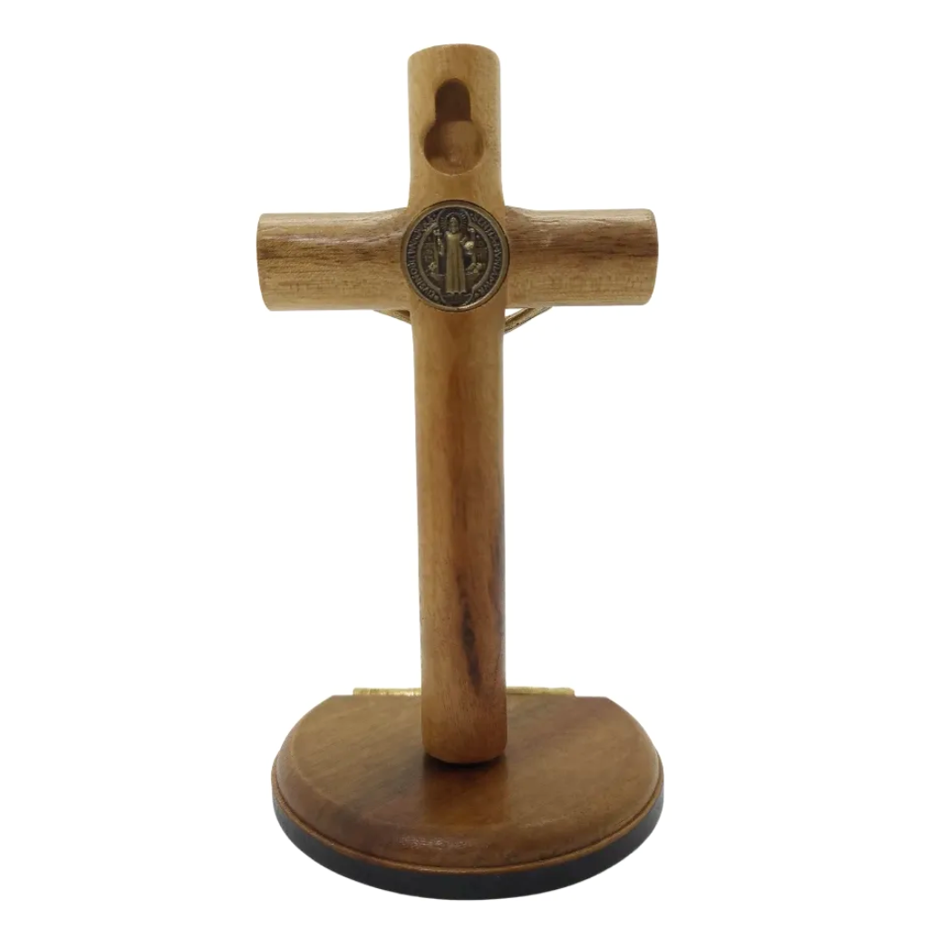 Crucifixo Mesa 12cm Madeira