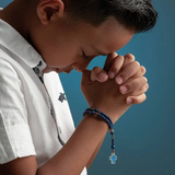 Pulseira Terço Infantil Azul Regulável