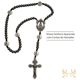 Terço de Nossa Senhora Aparecida com Contas de Hematita