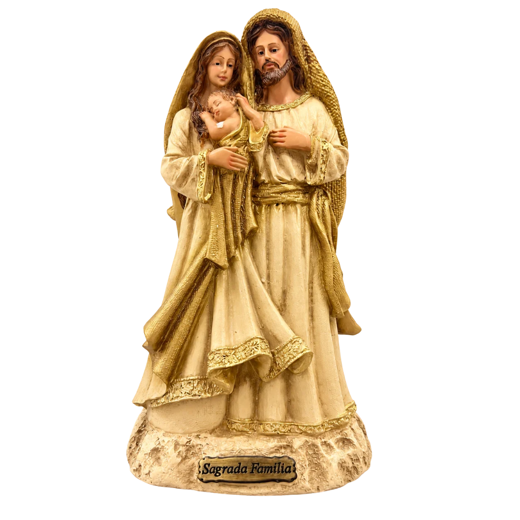 Imagem da Sagrada Família -20cm Dourada